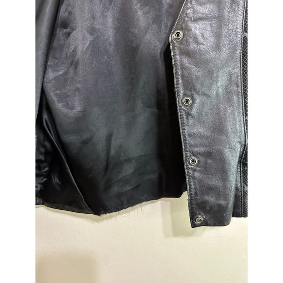 Vintage Chia Women's Leather Cropped Textured Jacket Size M - Picture 4 of 6